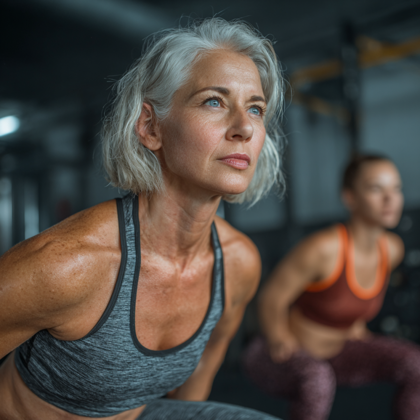 Треньор работи с възрастна жена